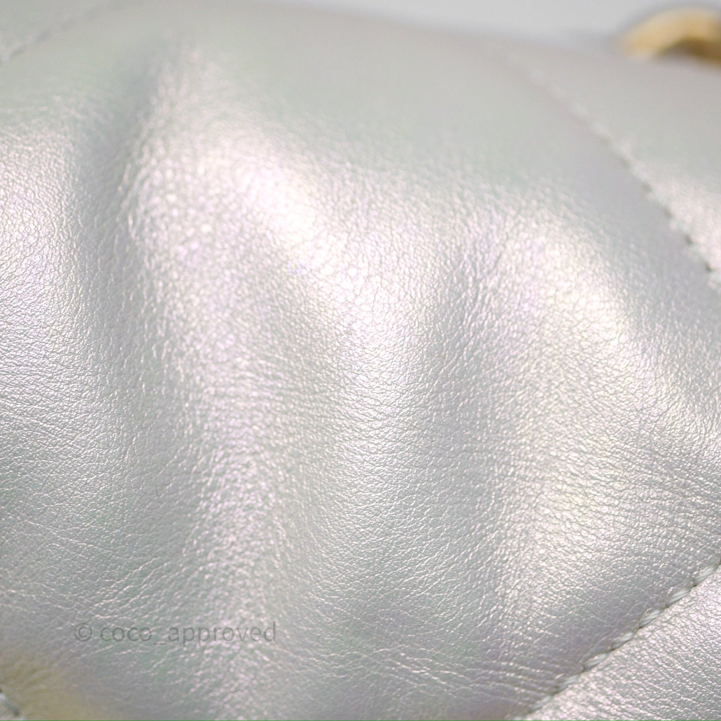 Chanel 19 Small Iridescent White Mixed Hardware