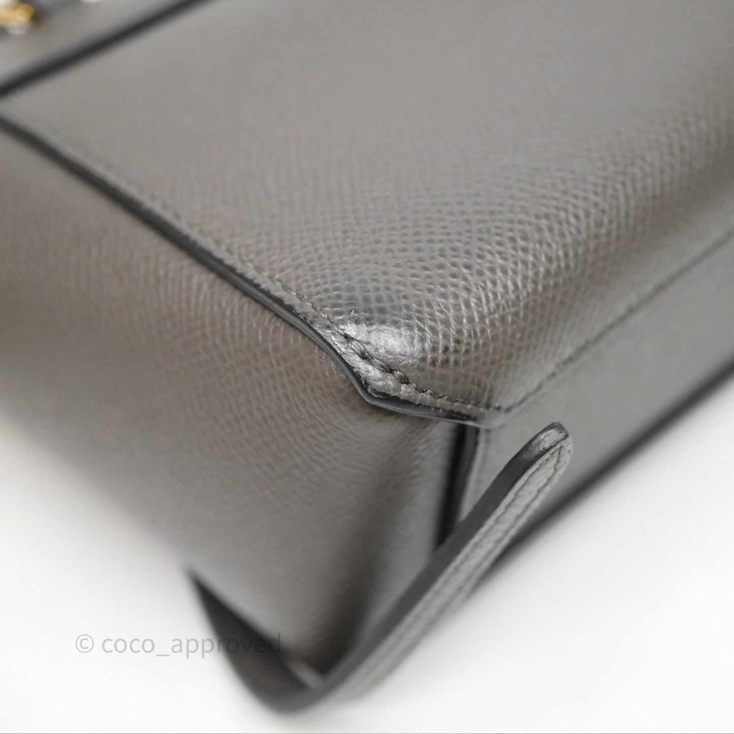 Celine Pico Belt Bag Grey Grained Calfskin Gold Hardware