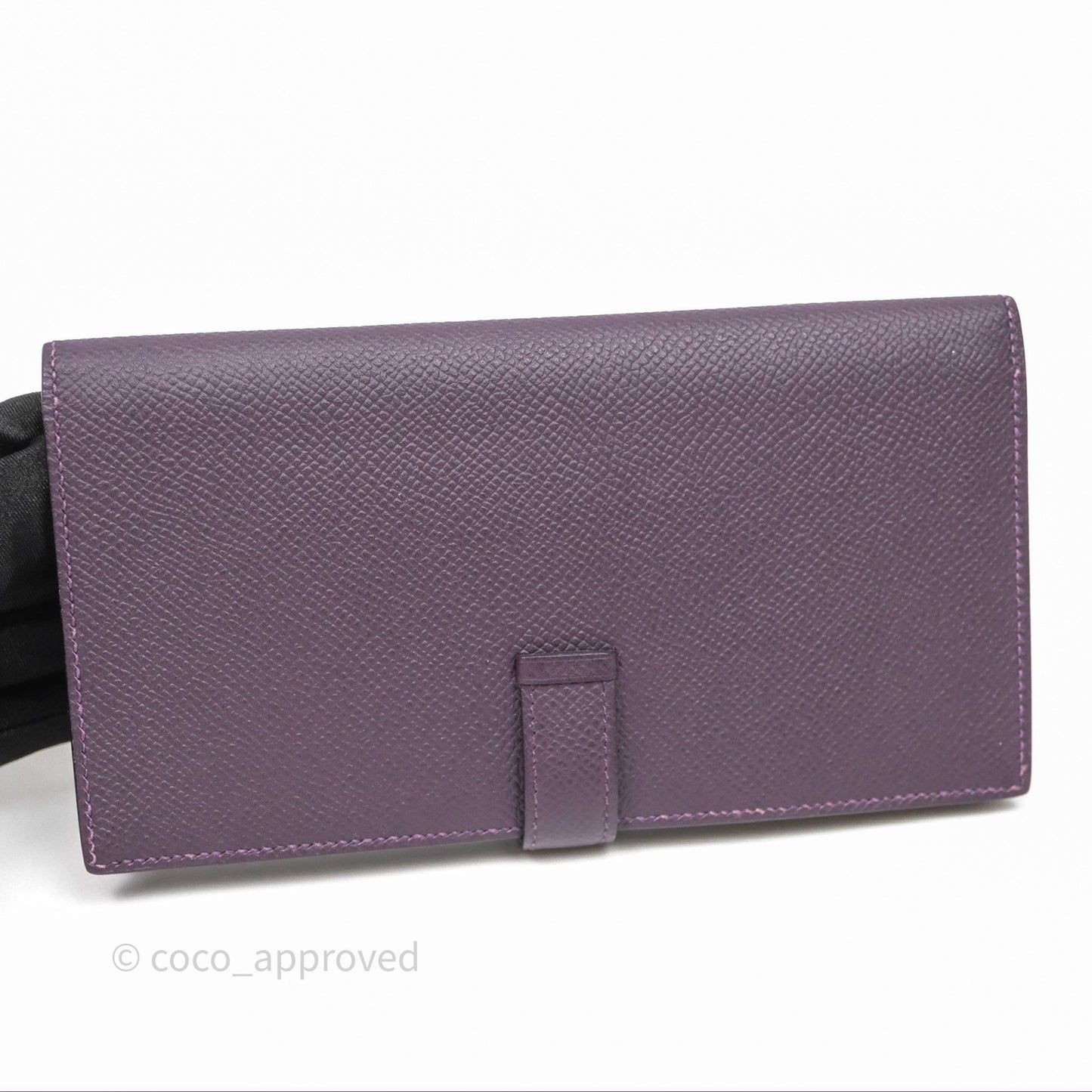 Hermès Bearn Soufflet Wallet Raisin 59 Epsom Gold Hardware