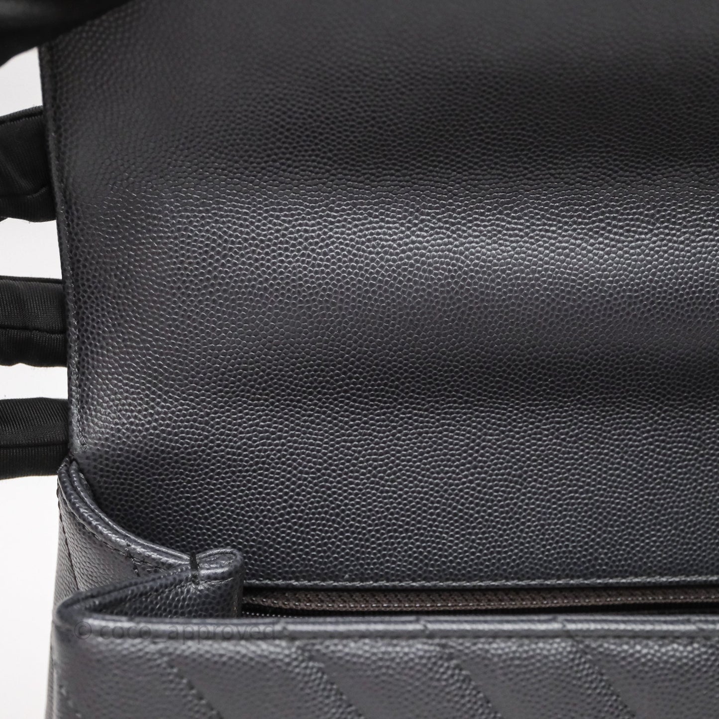 Chanel Medium Coco Handle Chevron Grey Bag Gold Hardware