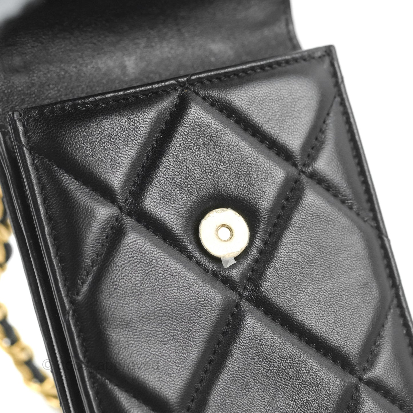 Chanel 19 Phone Holder Black Mixed Hardware
