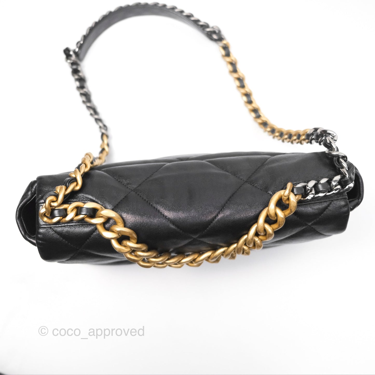 Chanel 19 Medium Black Goatskin Mixed Hardware
