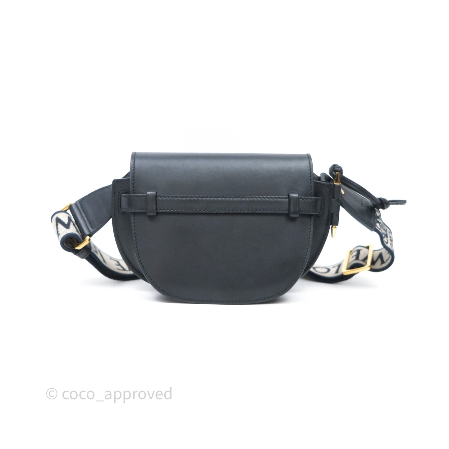 Loewe Mini Gate Dual Bag in Soft Calfskin & Jacquard Strap Black