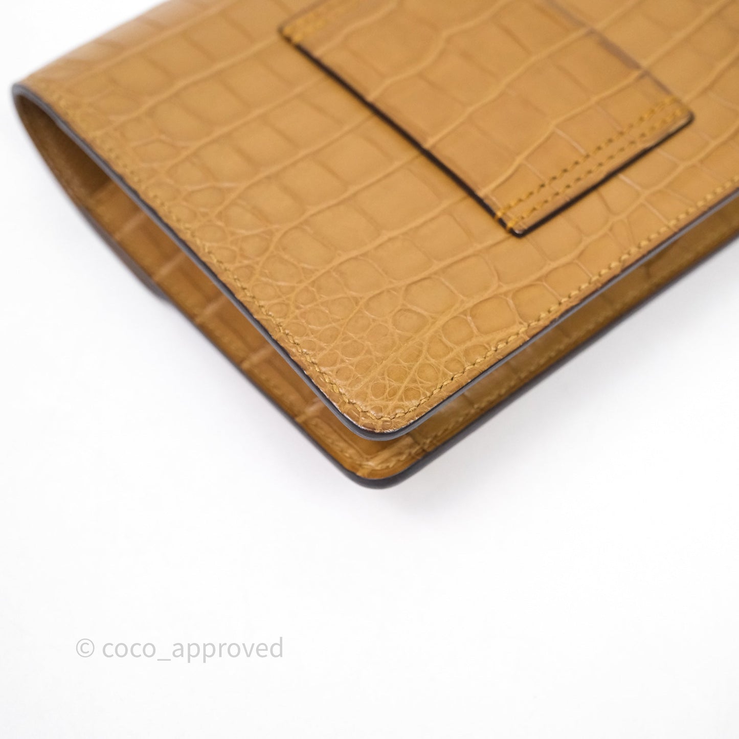 Hermès Roulis Slim Wallet Matte Alligator Mississippiensis Kraft 2H Gold Hardware
