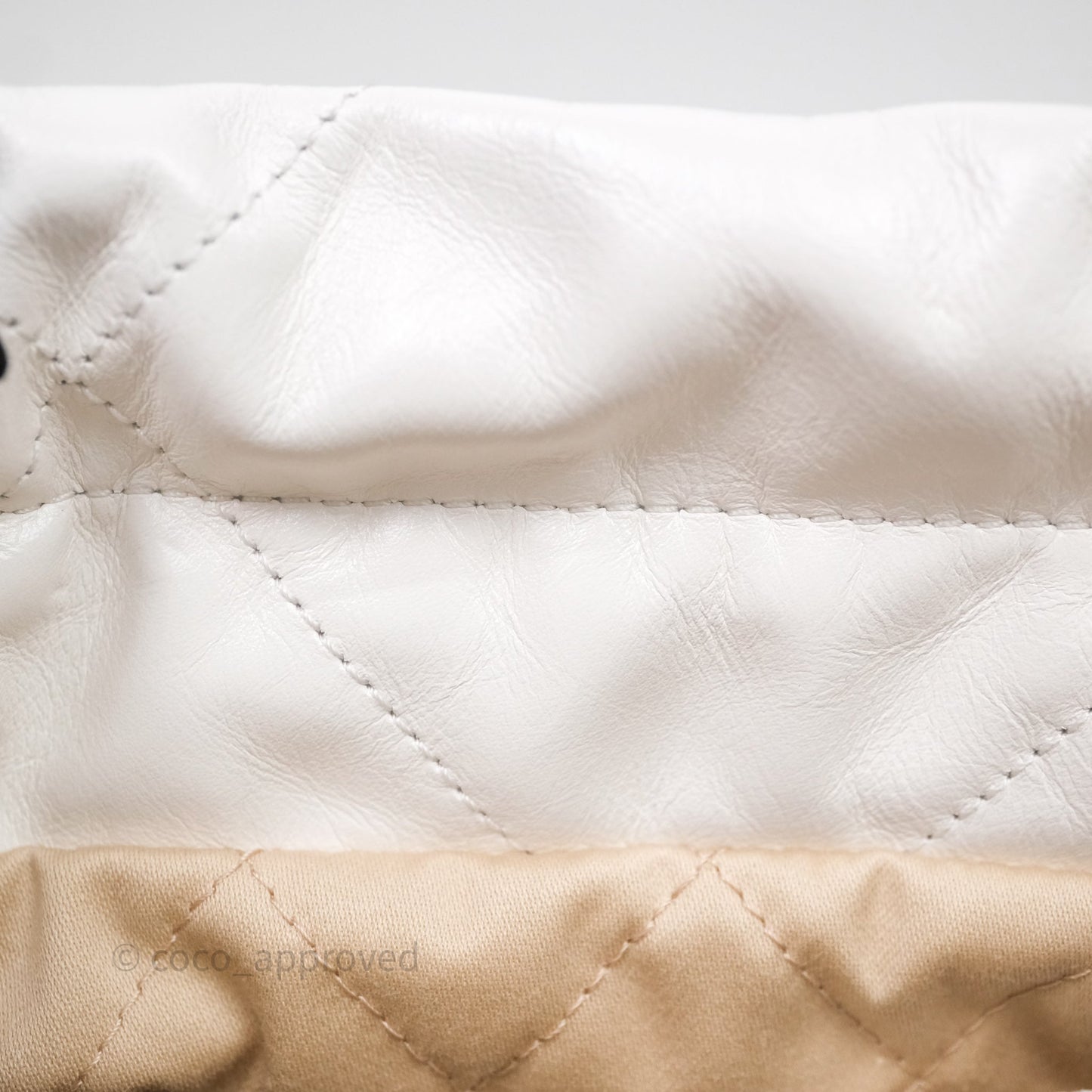 Chanel 22 Mini Bag White Shiny Crumpled Calfskin