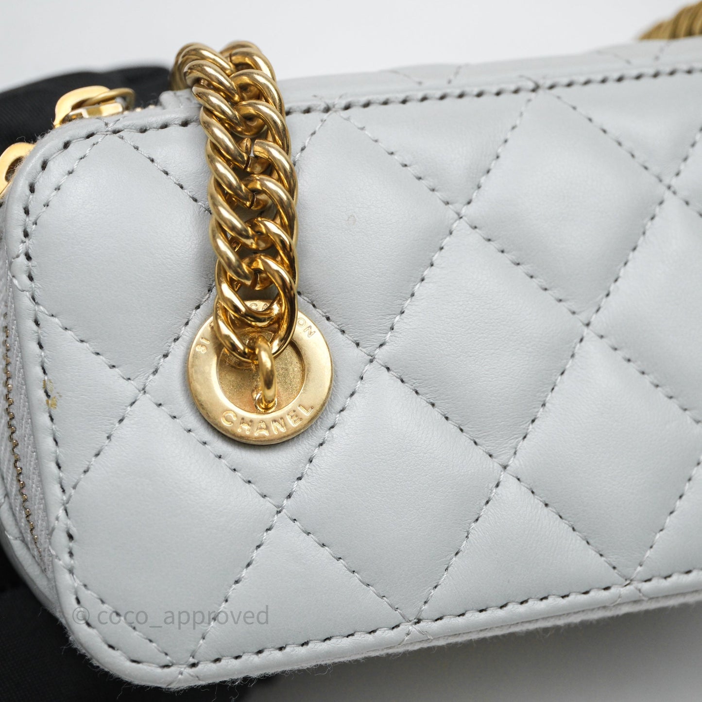 Chanel Coco Chain Vanity Blue Lambskin Gold Hardware