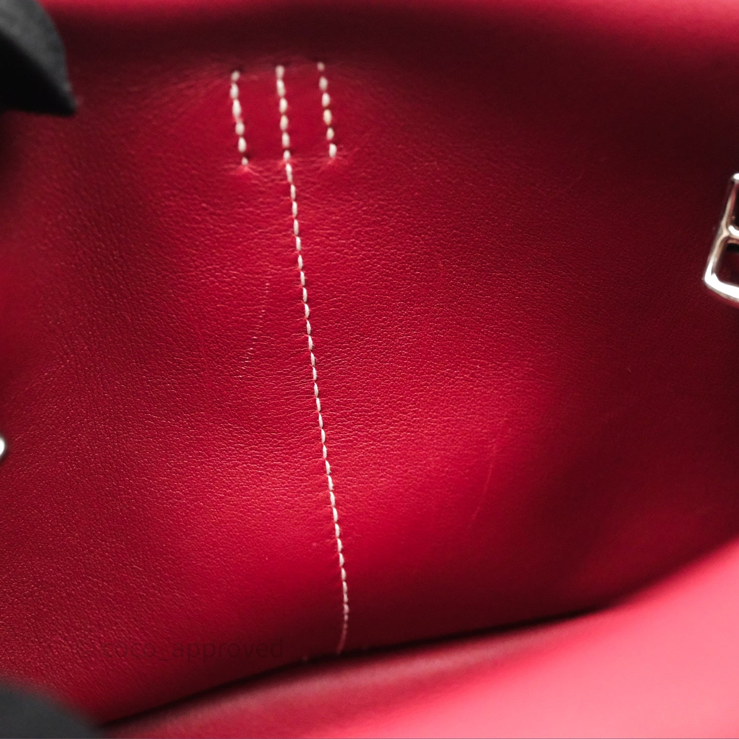 Hermès Halzan 22 Mini Rouge Grenat K1 Swift Palladium Hardware