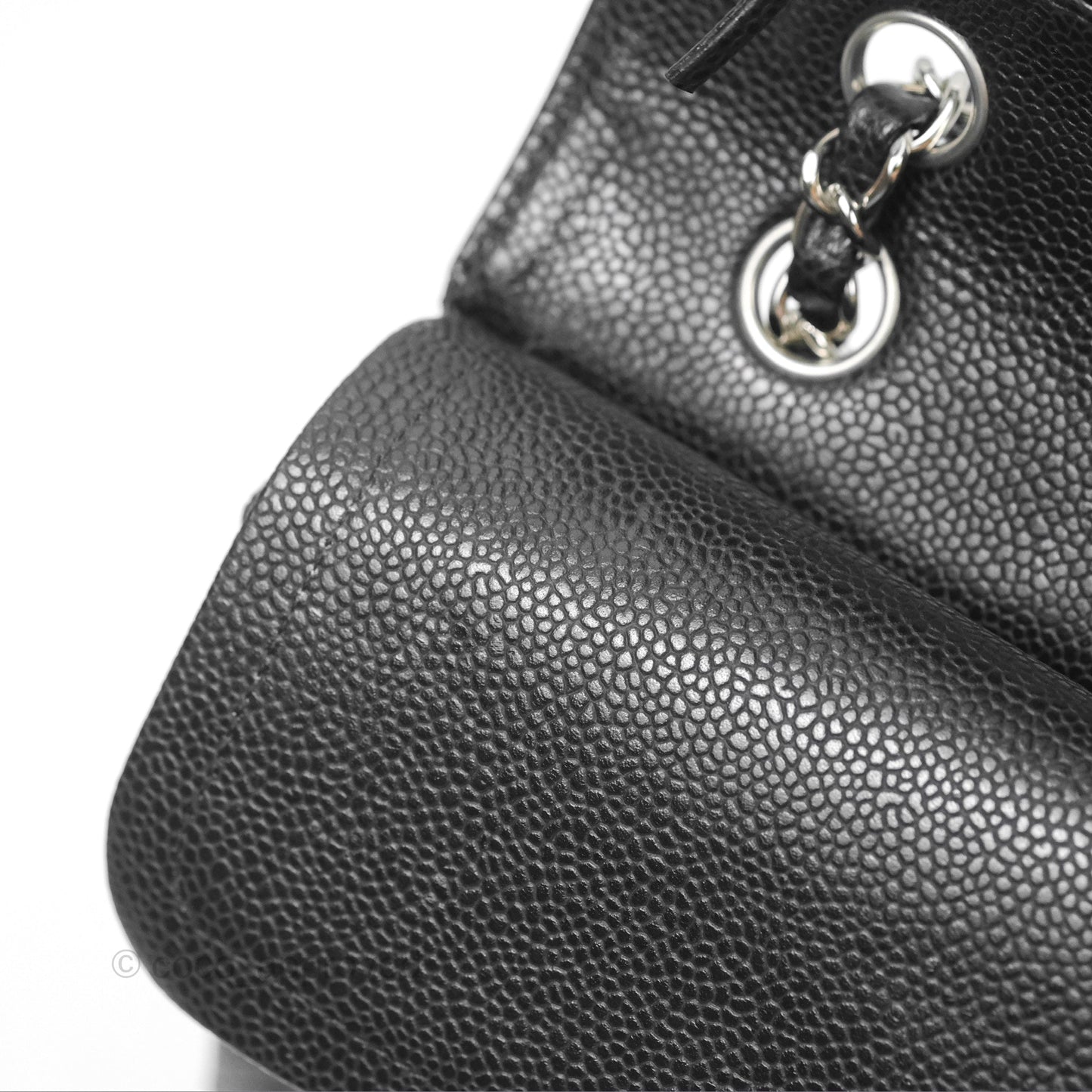 Chanel Classic M/L Medium Flap Quilted Black Caviar Silver Hardware