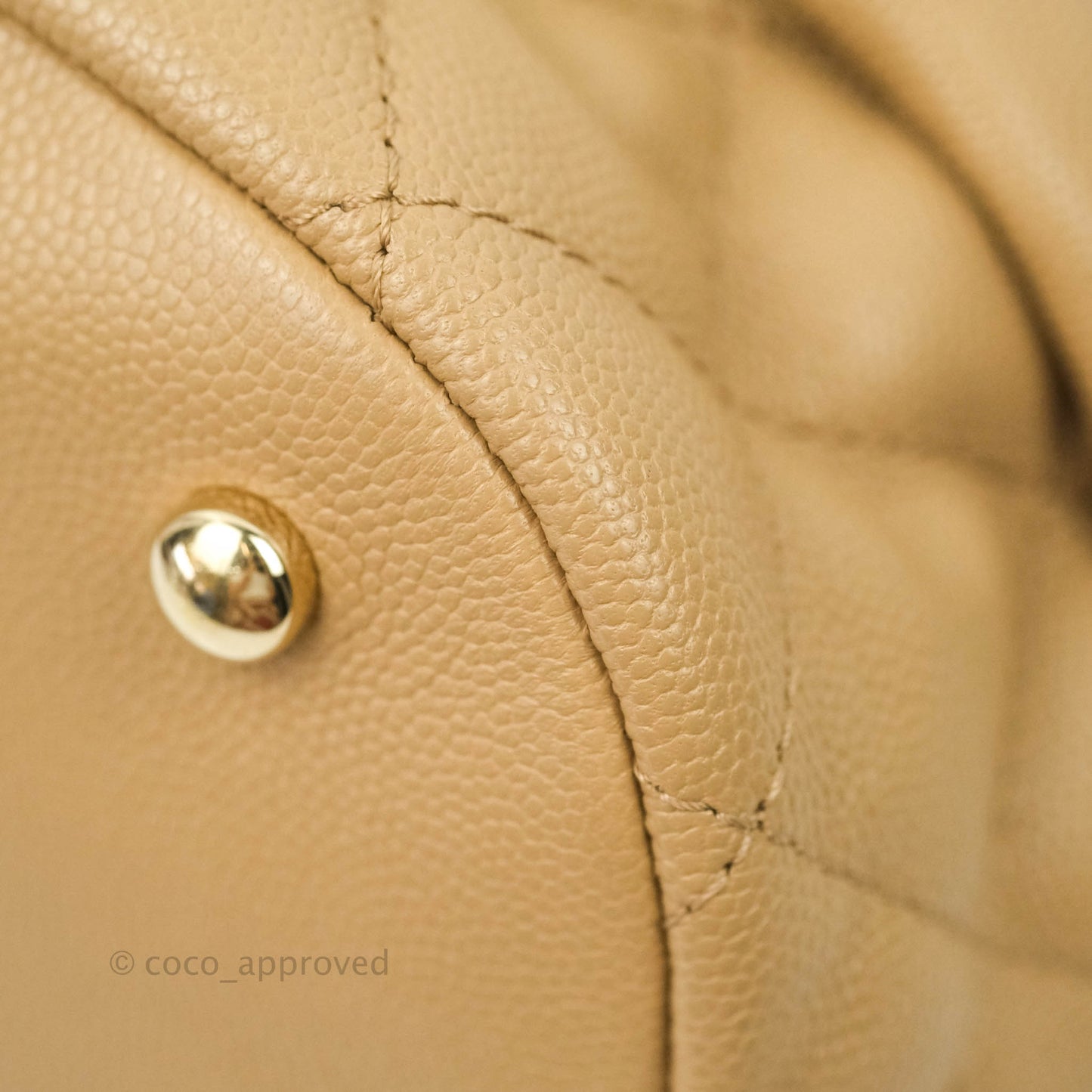 Chanel Caviar Quilted Rolled Up Bucket Drawstring Bag Beige Gold Hardware 19B