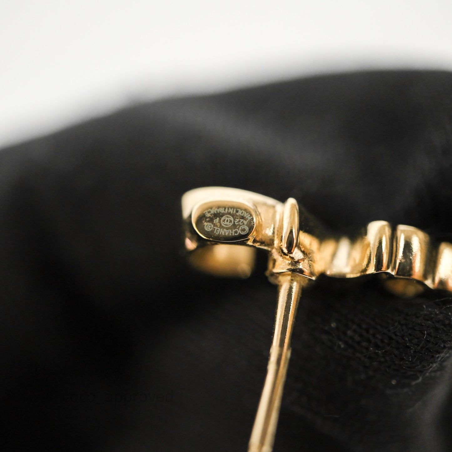 Chanel CC Coco Crystal Earrings Ear Cuff Gold Tone 22P