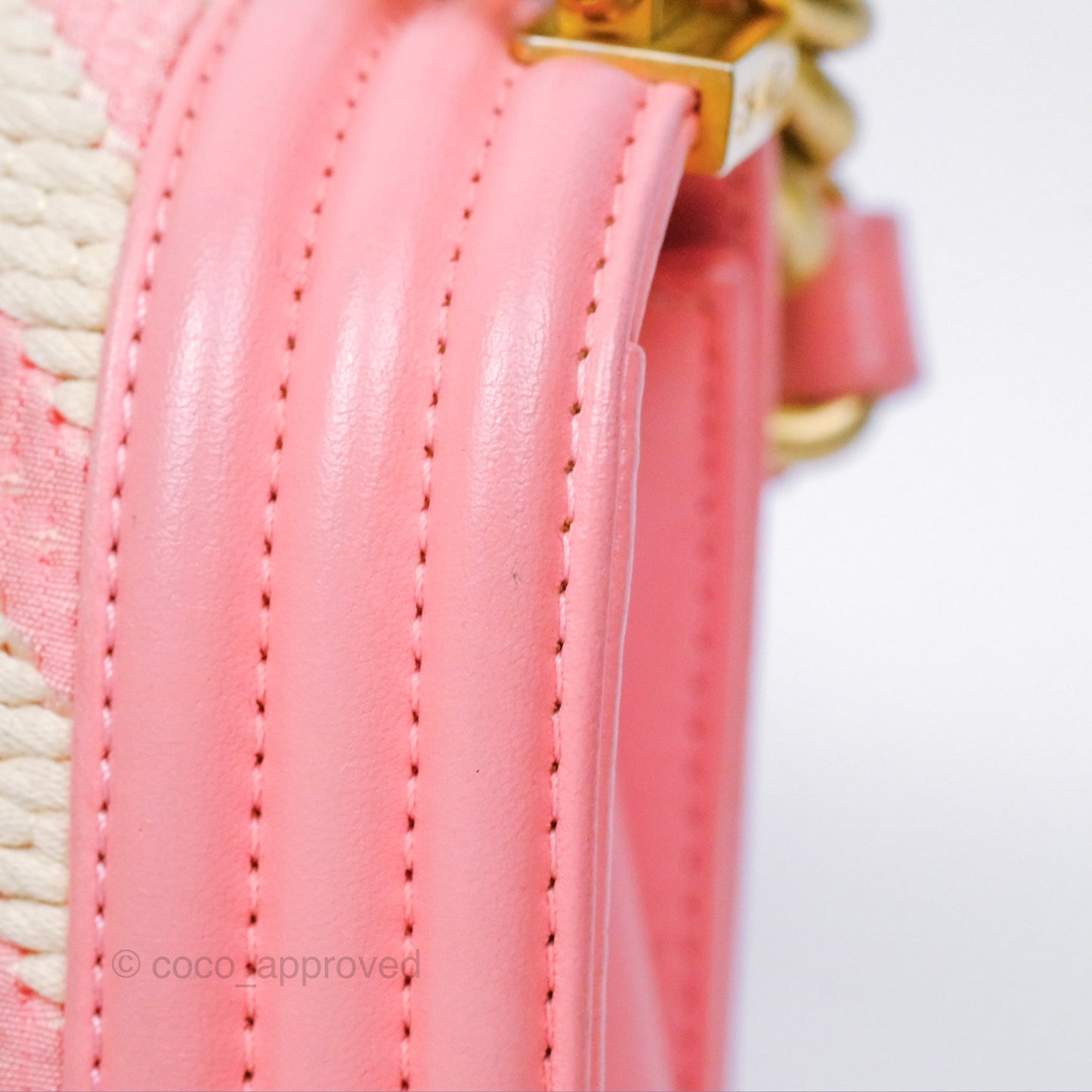 Chanel Small Boy Chevron Fabric Braided Pink Aged Gold Hardware