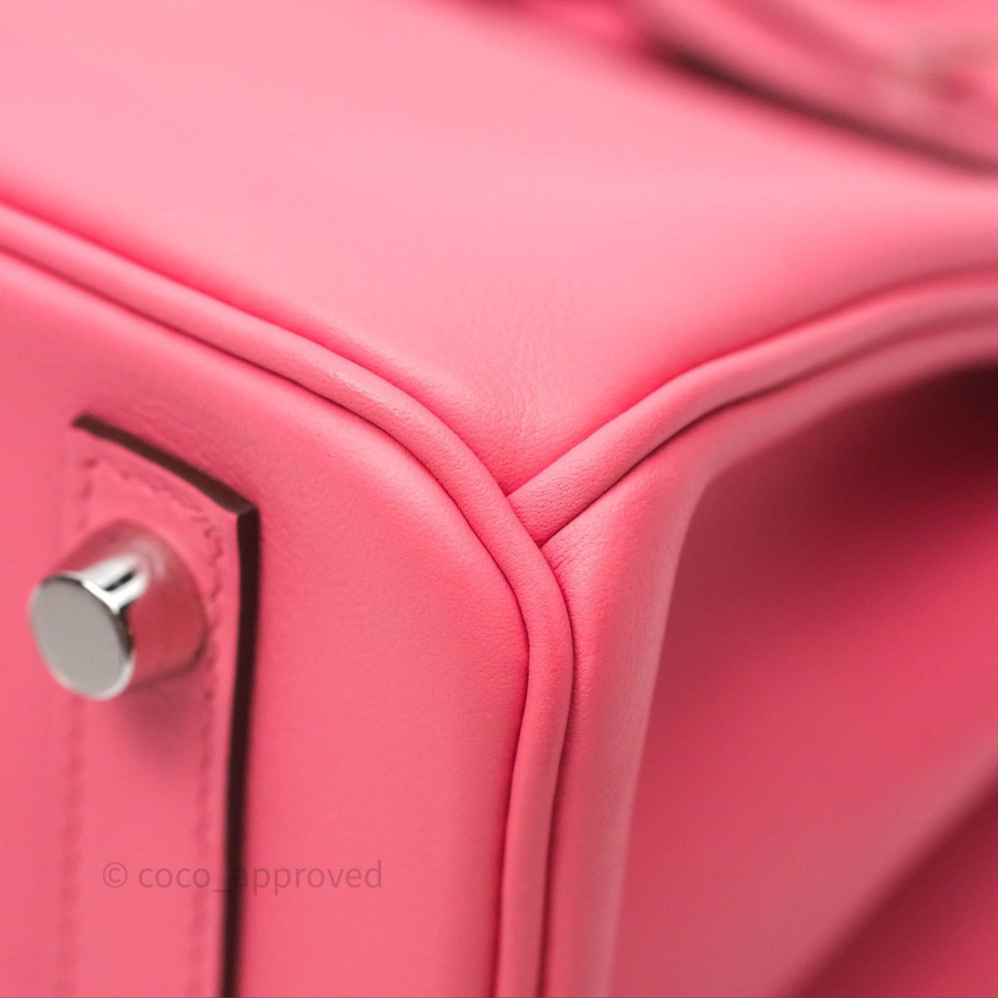 Hermès Birkin 25 Retourne Rose Azalee 8W Swift Palladium Hardware