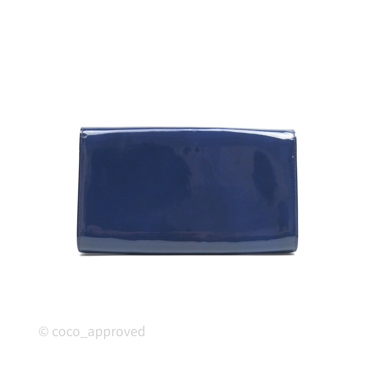 Saint Laurent Large Belle De Jour Clutch Blue Patent