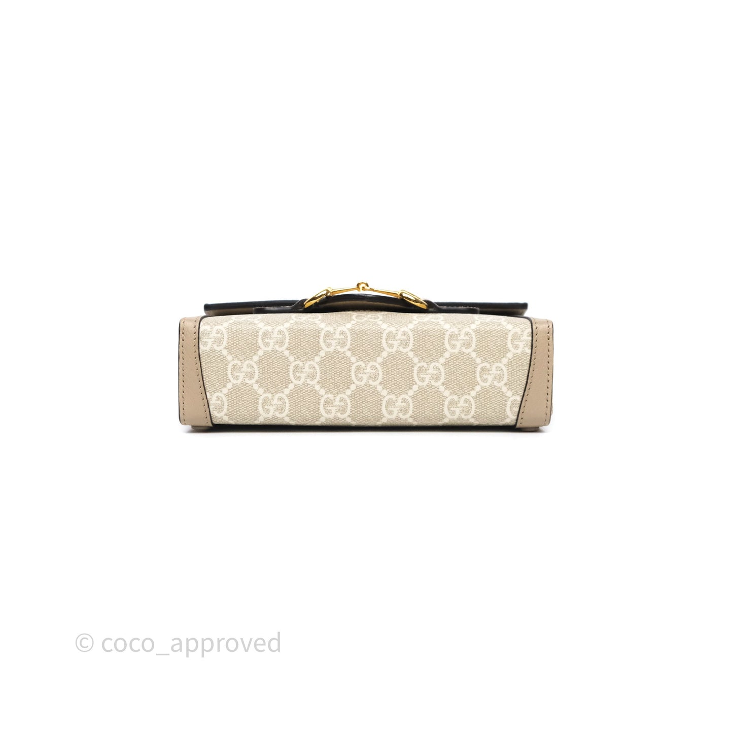 Gucci Horsebit 1955 Mini Bag Beige/ White GG Supreme Canvas Gold Hardware