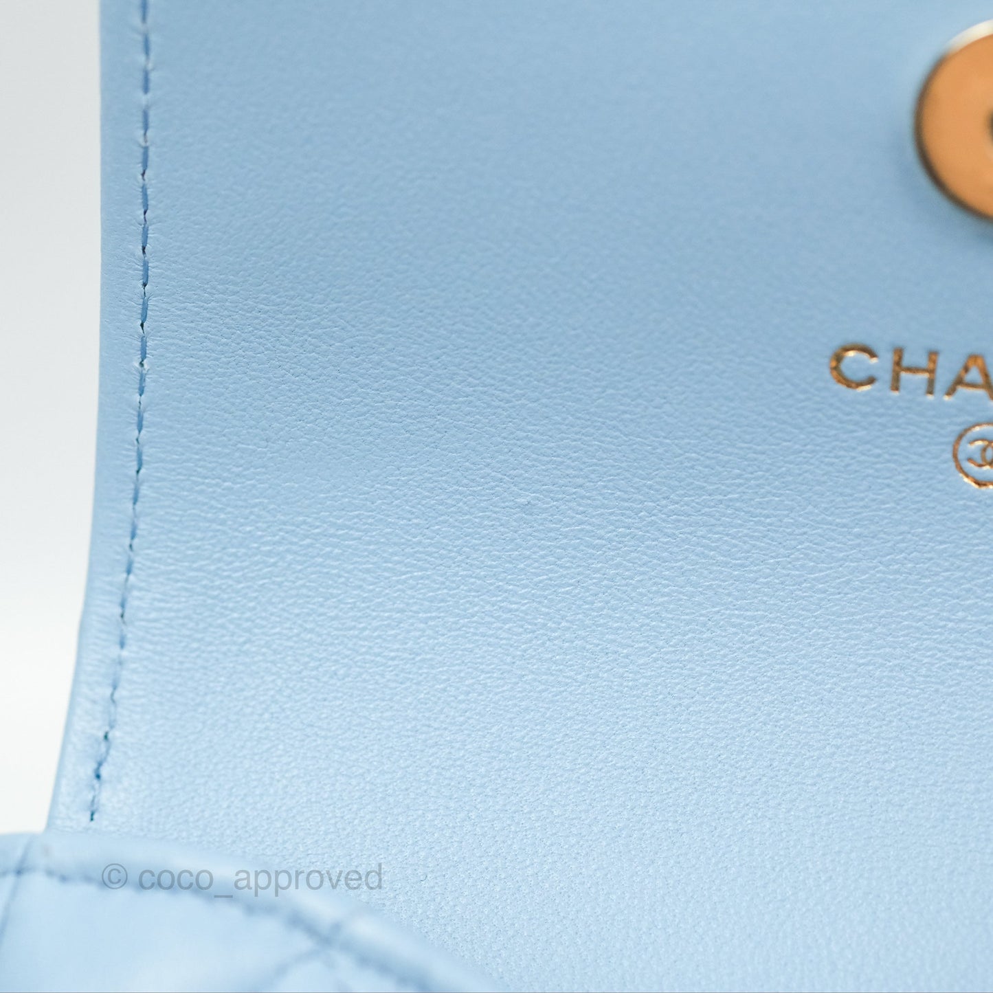 Chanel Mini Clutch With Chain Blue Lambskin Gold Hardware