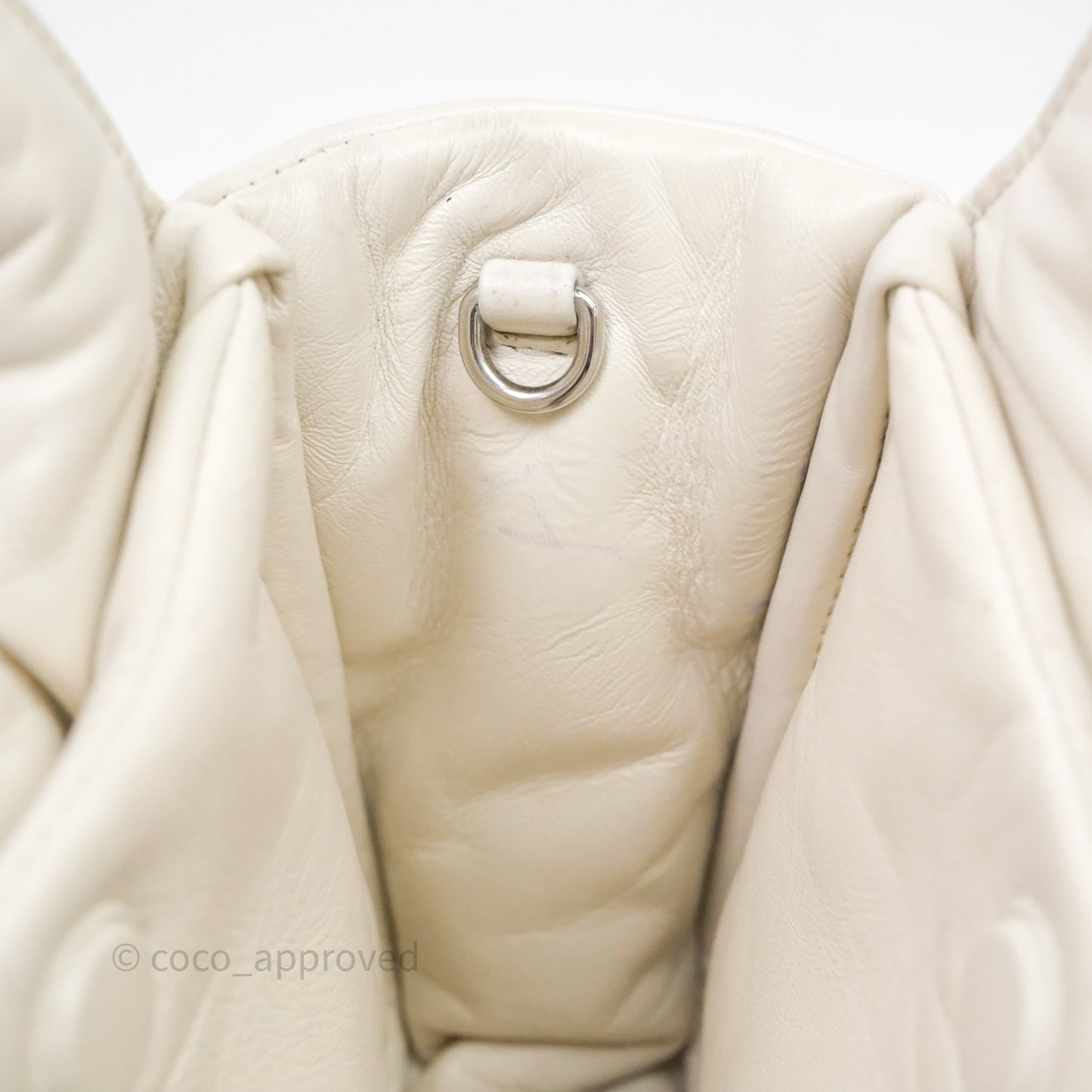 Prada Soft Tote Bag Ivory Silver Hardware