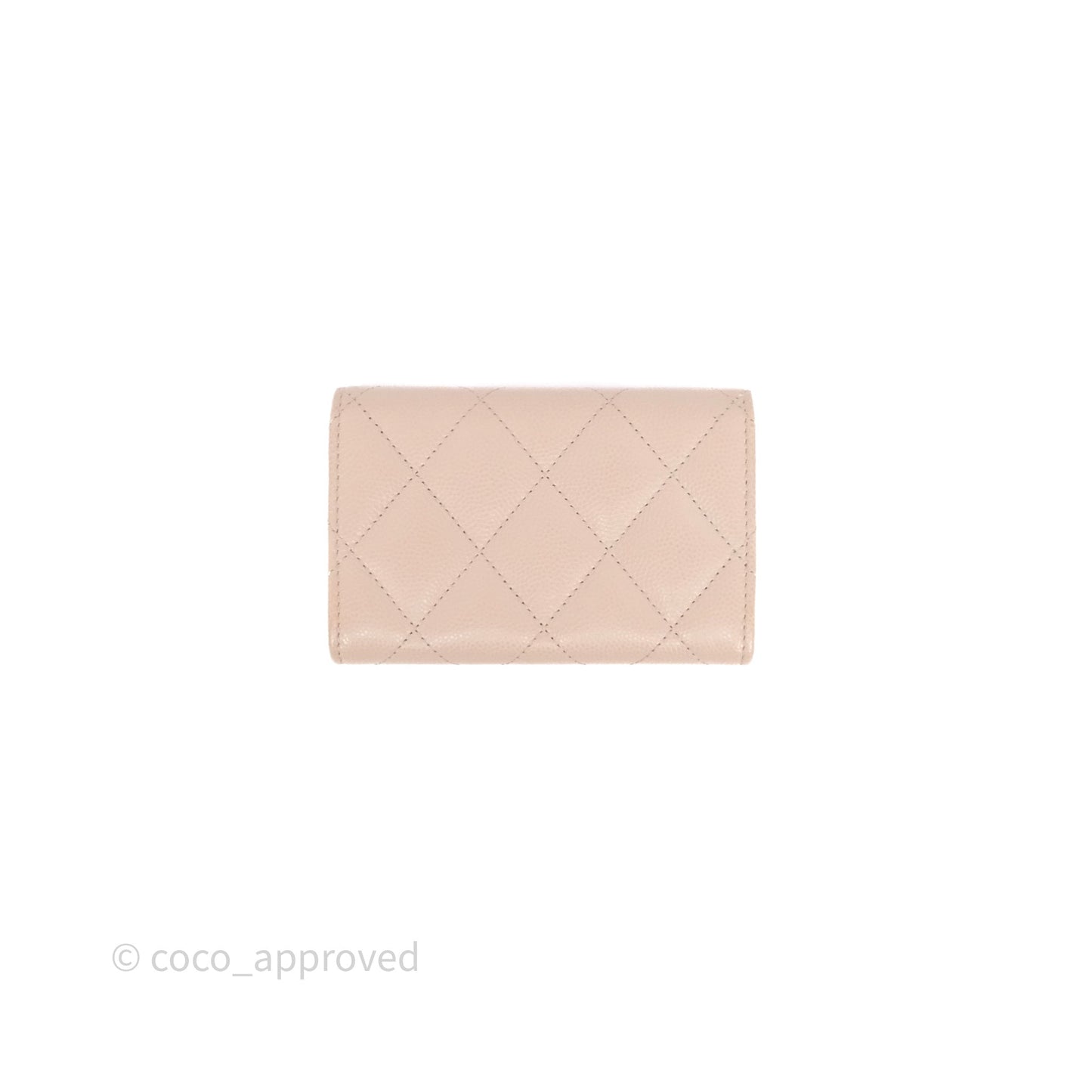 Chanel Pearl CC Flap Card Holder Beige Caviar Gold Hardware