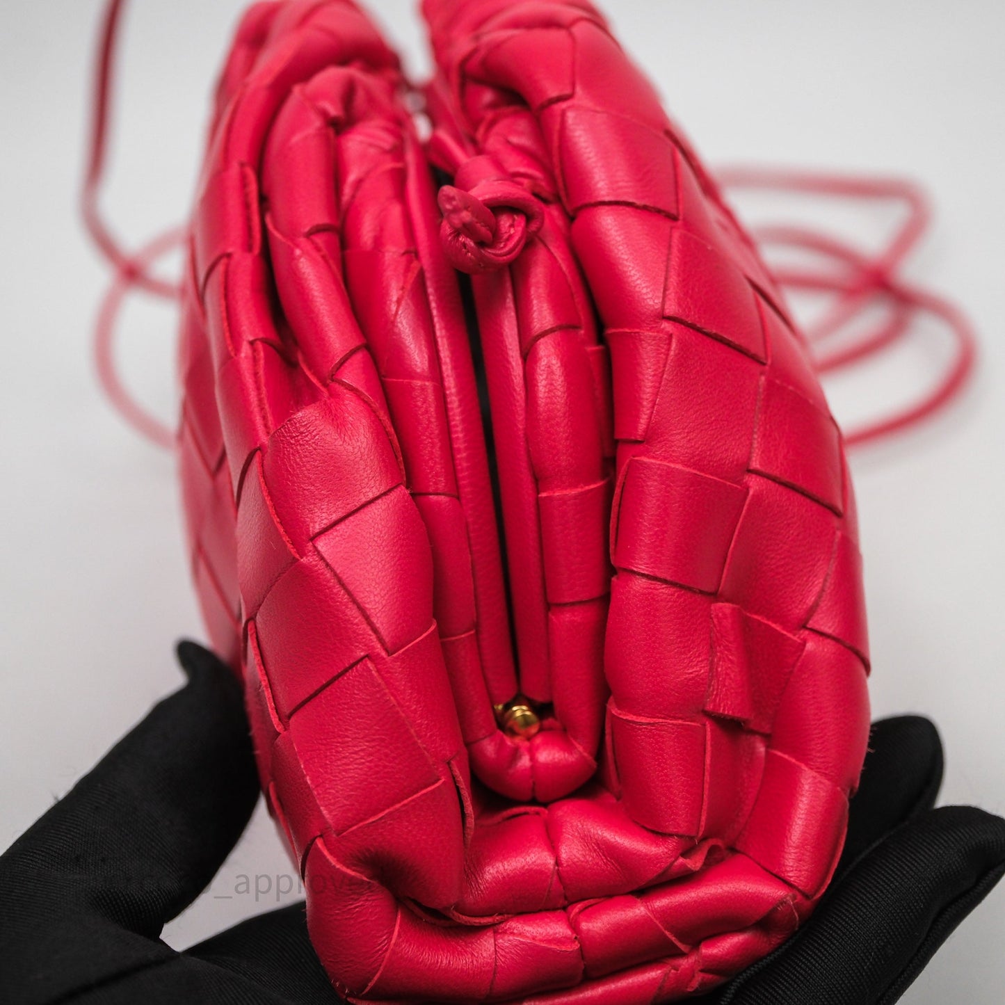 Bottega Veneta Mini Pouch Red Intrecciato Lambskin