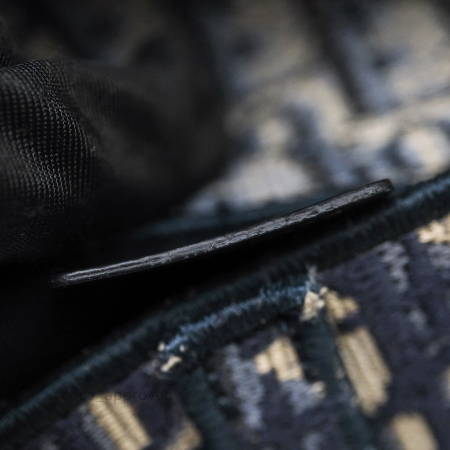 Christian Dior Navy Oblique Slim Saddle Pouch