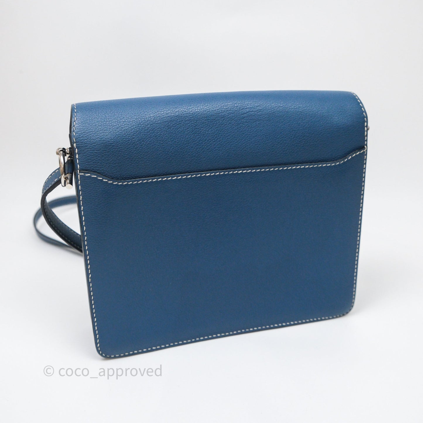 Hermès Roulis 23 Blue Evercolor Palladium Hardware