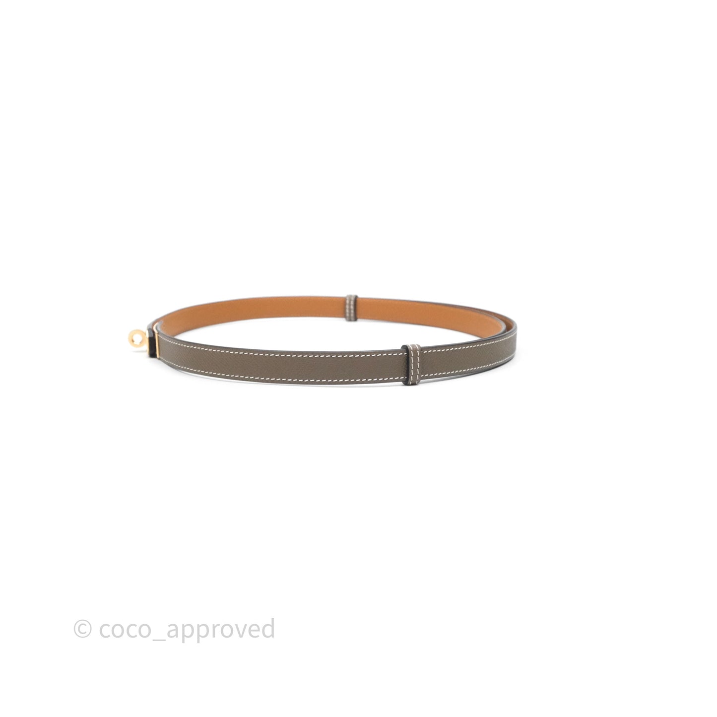 Hermès Kelly Buckle Belt Etoupe Epsom Rose Gold Hardware