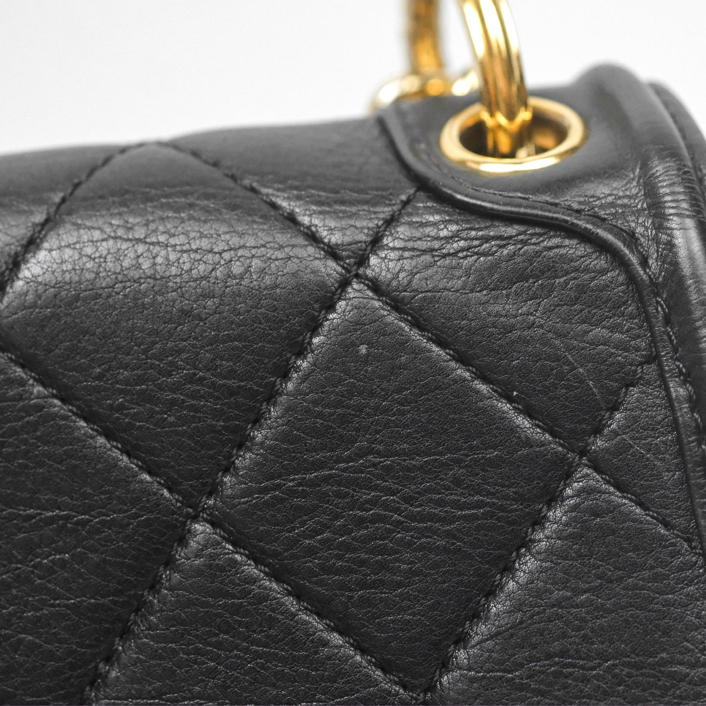 Chanel Small Underline Saddle Flap Bag Black Calfskin Gold Hardware