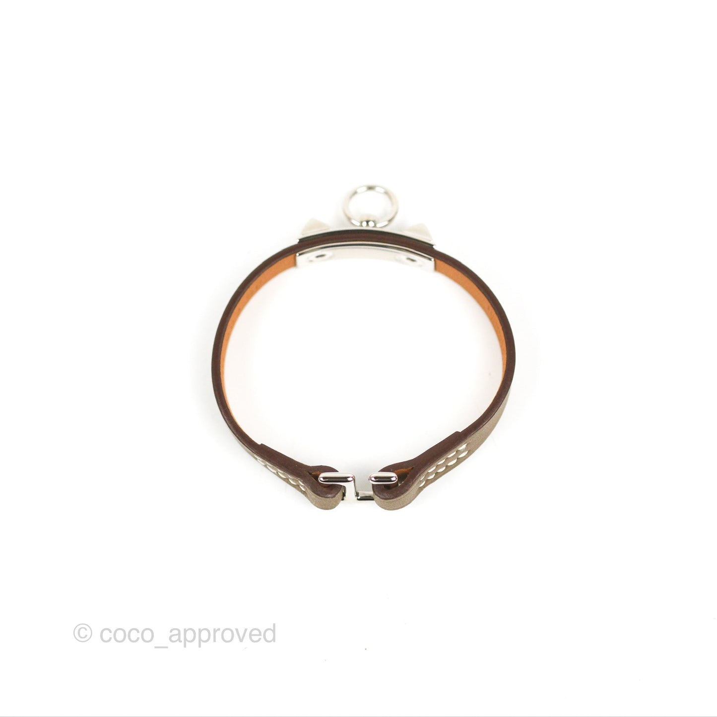 Hermès Rivale Mini Bracelet Etoupe Swift Palladium Hardware