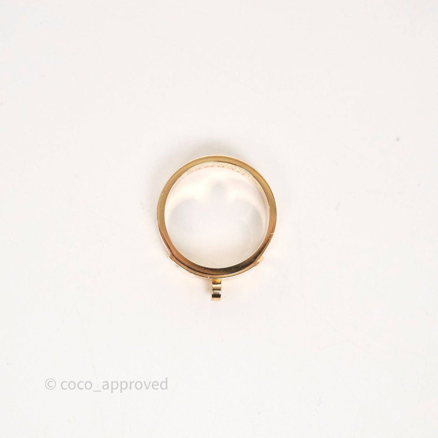 Hermès Kelly Ring Small Model Rose Gold Diamonds Size 49