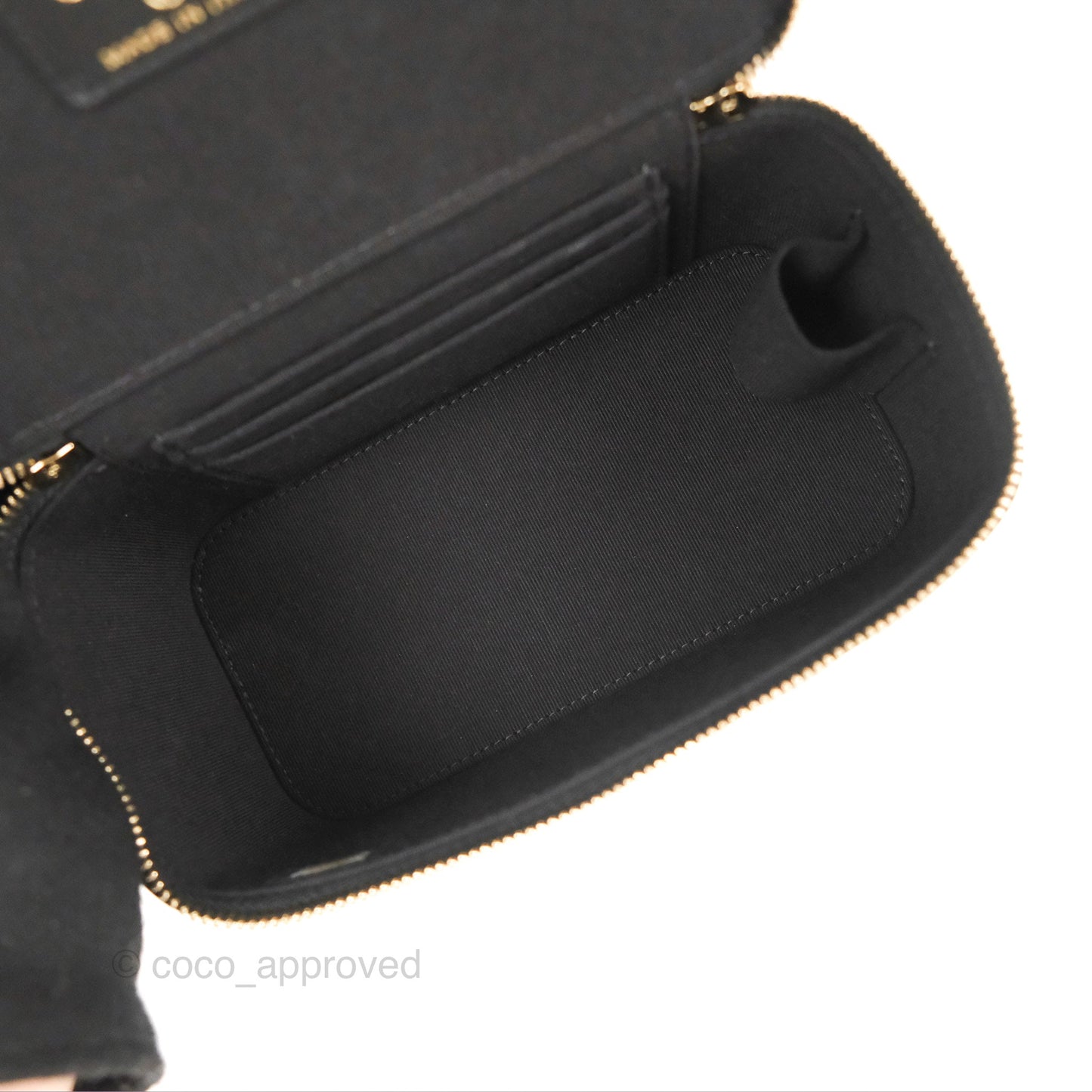 Chanel Vanity Rectangular Top Handle Black Lambskin Gold Hardware