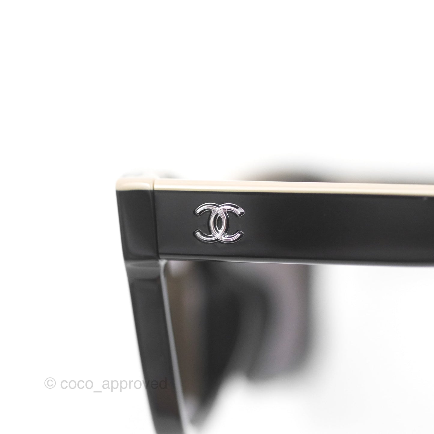 Chanel Acetate Square Sunglasses Black/Beige