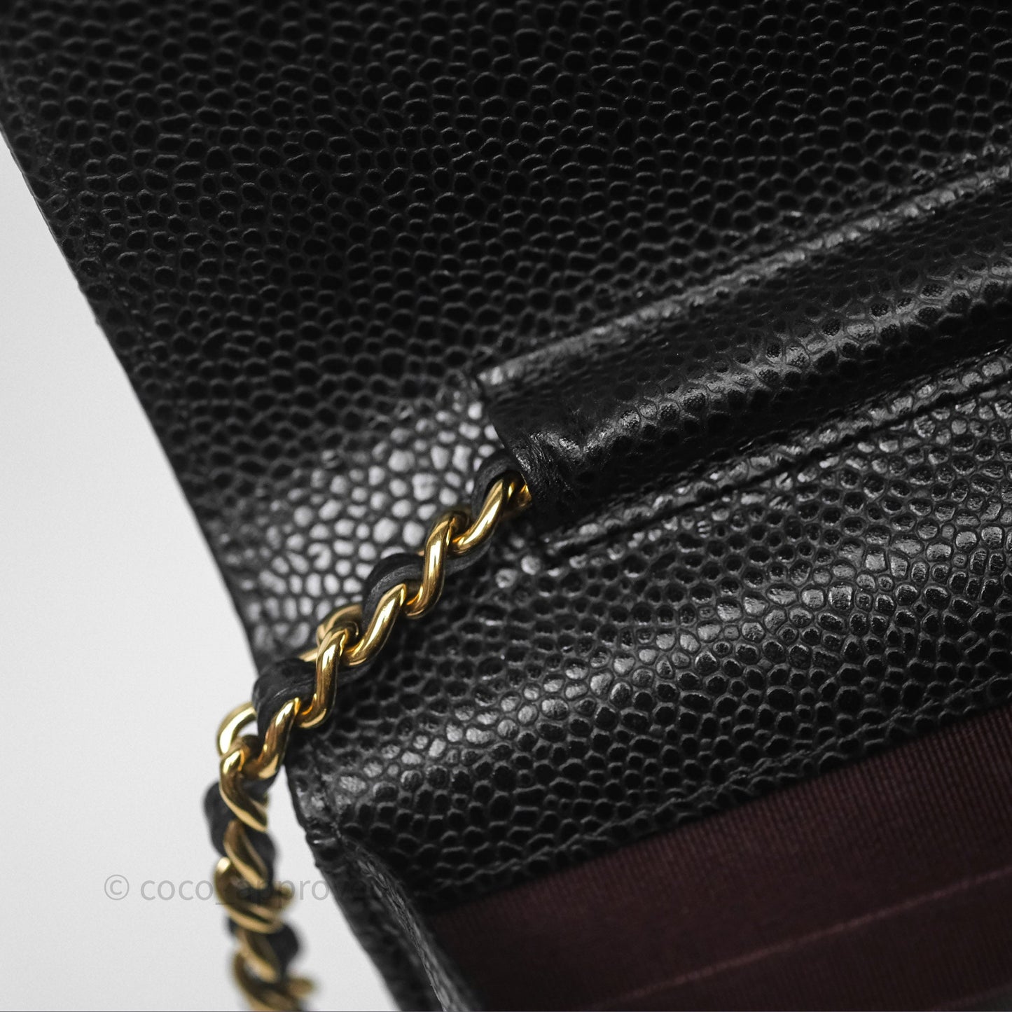 Chanel Classic Wallet On Chain WOC Quilted Black Caviar Gold Hardware