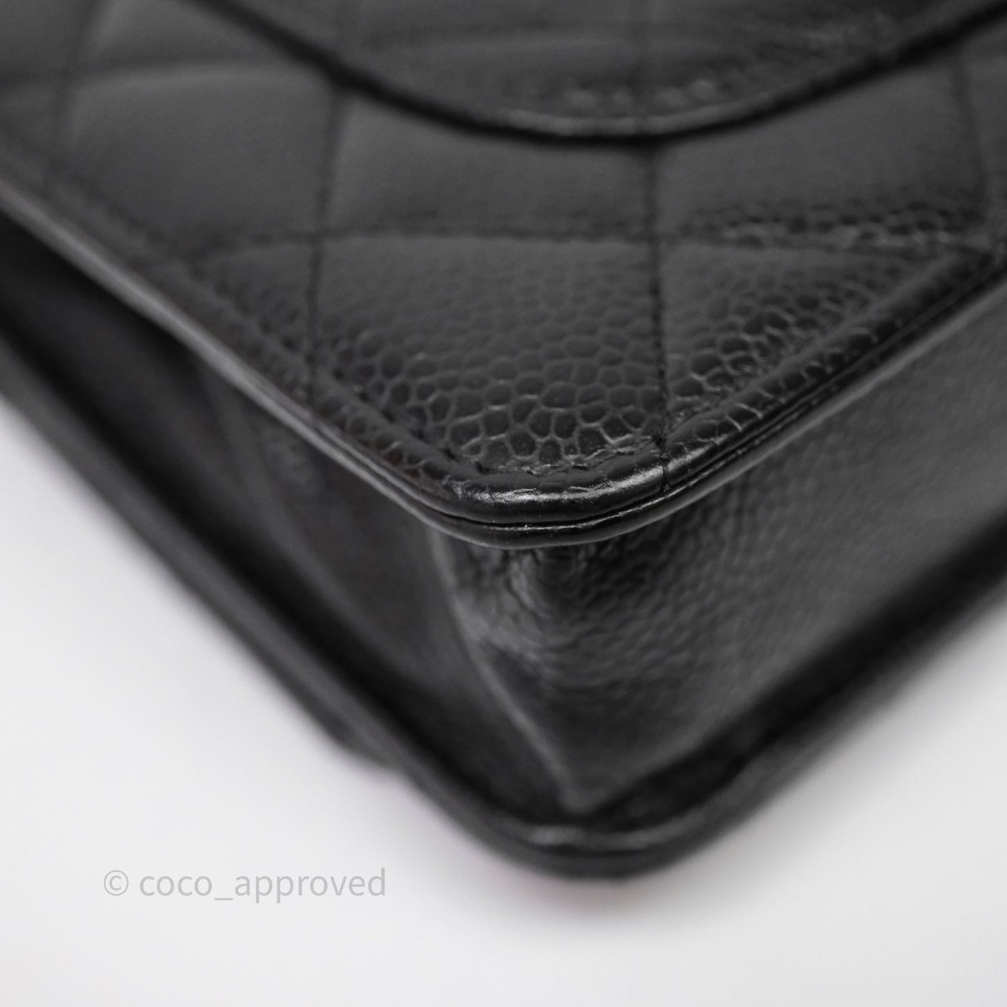 Chanel Quilted WOC Black Caviar Gold Hardware