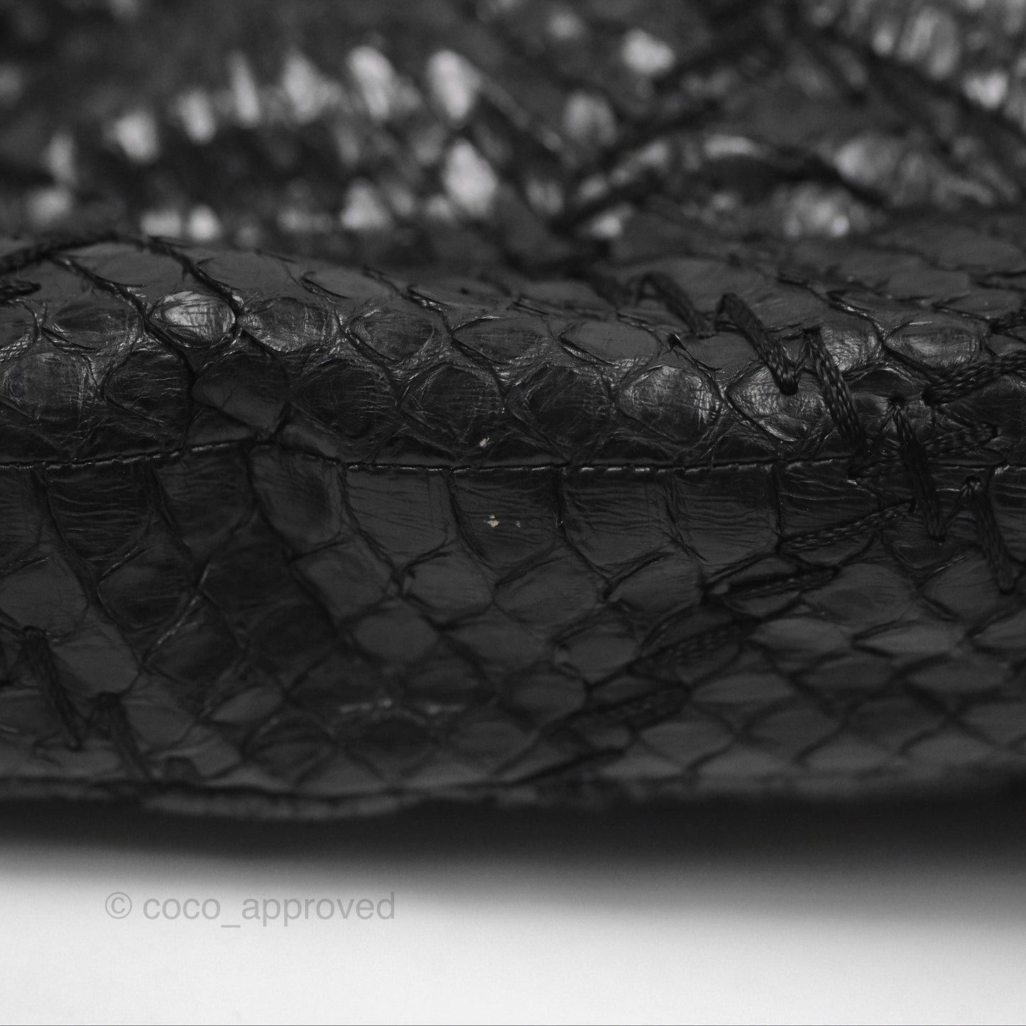 Chanel Quilted Ultimate Stitch Flap Bag Matte Python Black Silver Hardware