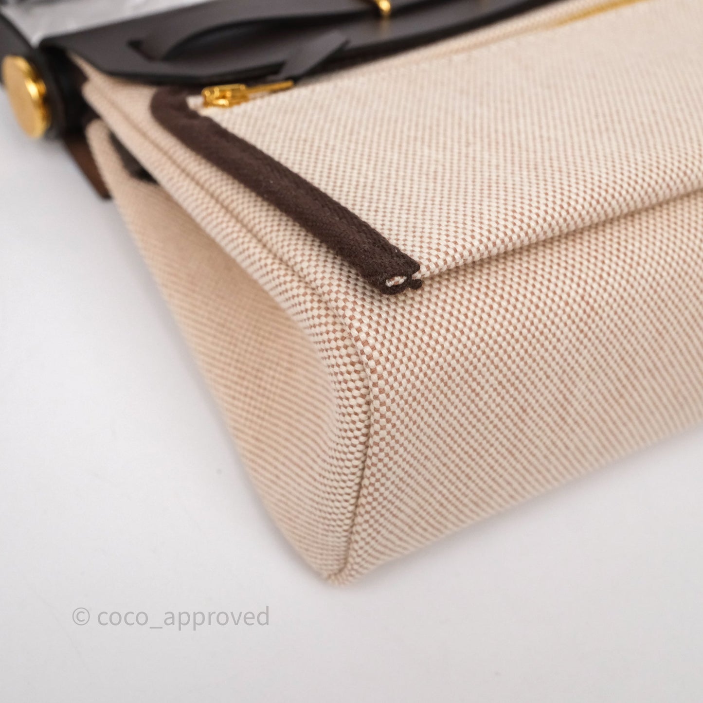 Hermès Herbag Zip 20 Mini Ecru Beige 14/ Ebene 46 Canvas Gold Hardware