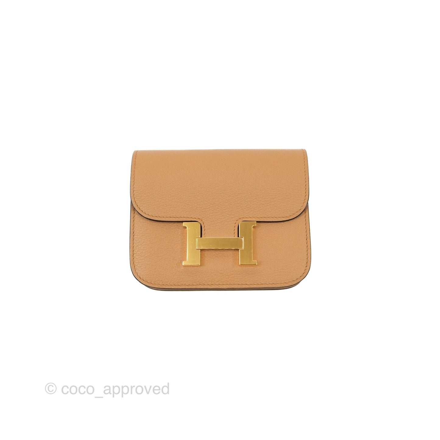 Hermès Constance Slim Wallet Chai/Lime Evercolor Gold Hardware
