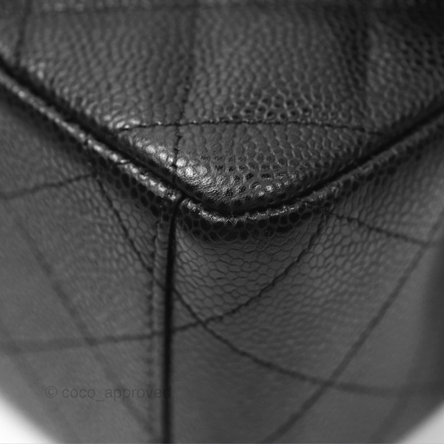 Chanel Quilted Maxi Double Flap Black Caviar Silver Hardware