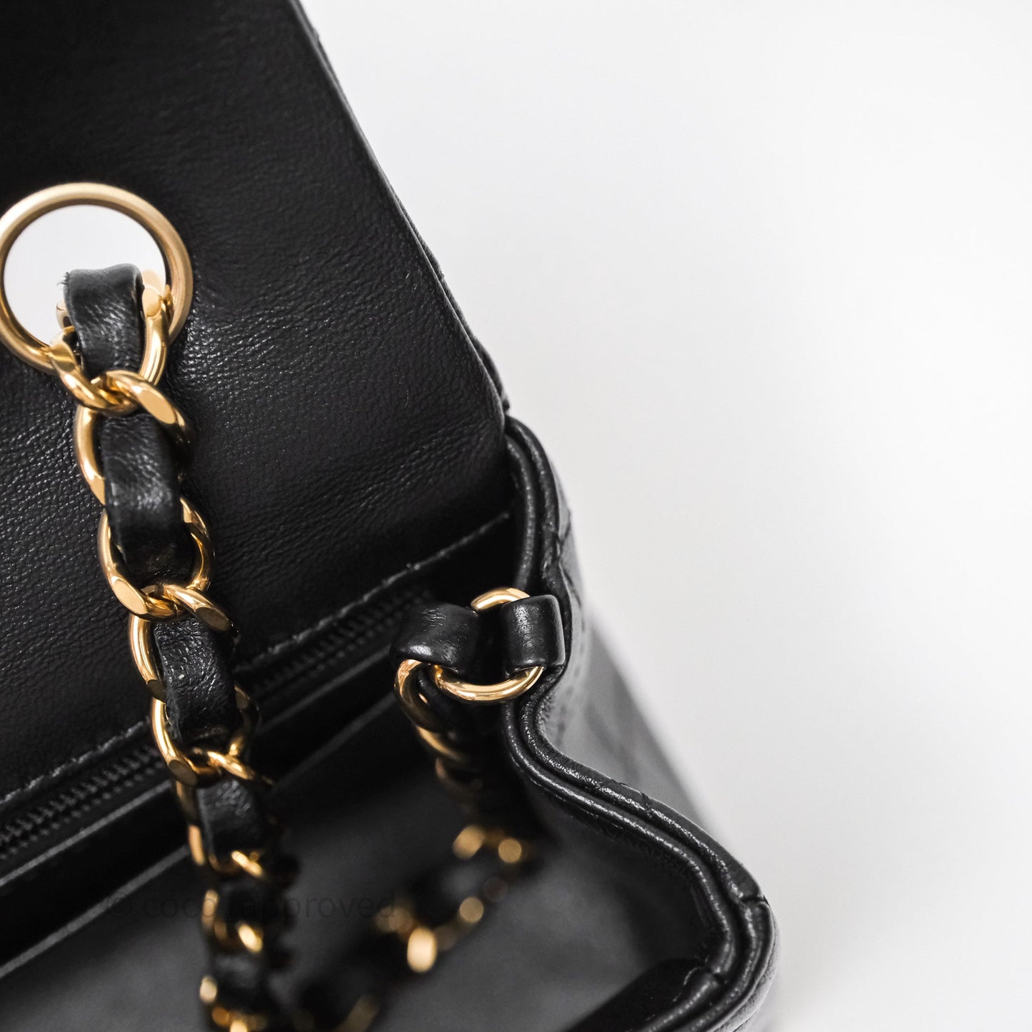 Chanel Quilted Mini Rectangular Black Lambskin Gold Hardware