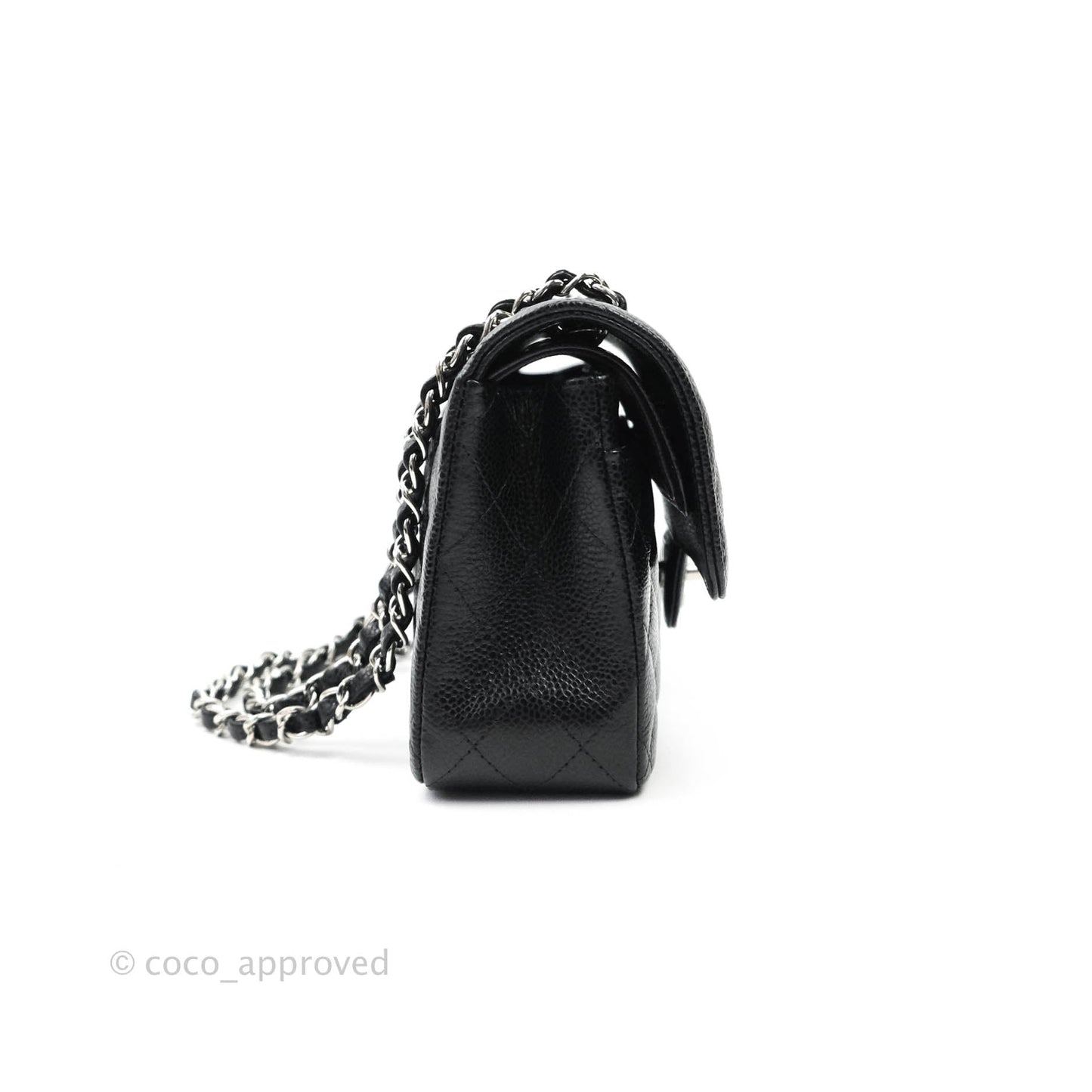 Chanel Small S/M Quilted Classic Flap Black Caviar Silver Hardware