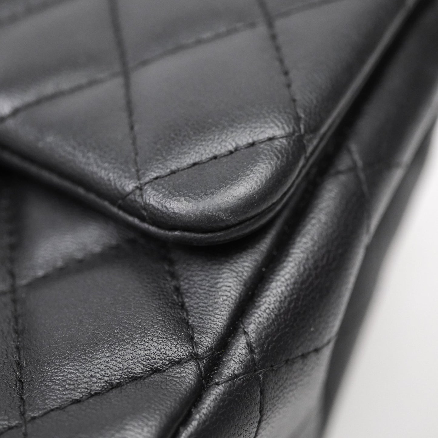 Chanel Mini Square Quilted Black Lambskin Gold Hardware