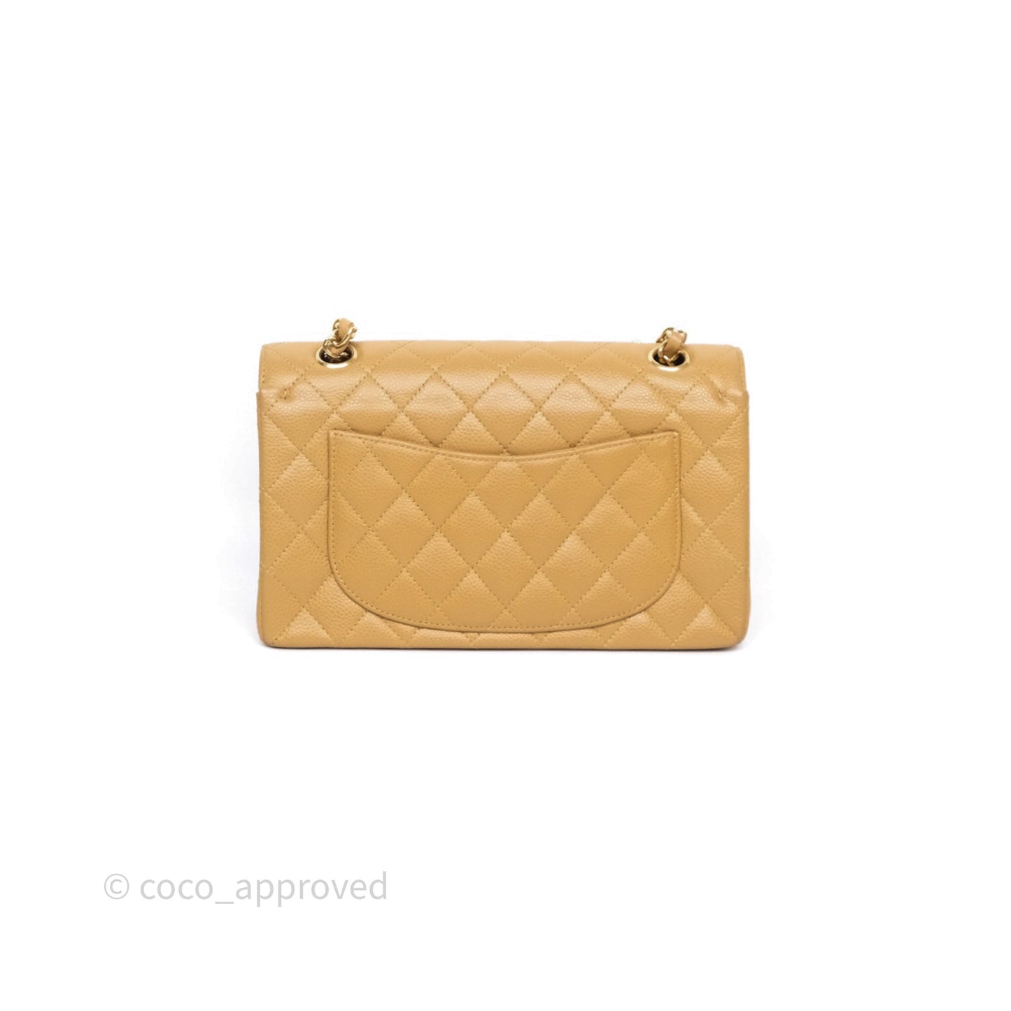 Chanel Classic M/L Medium Flap Quilted Dark Beige Caviar Gold Hardware