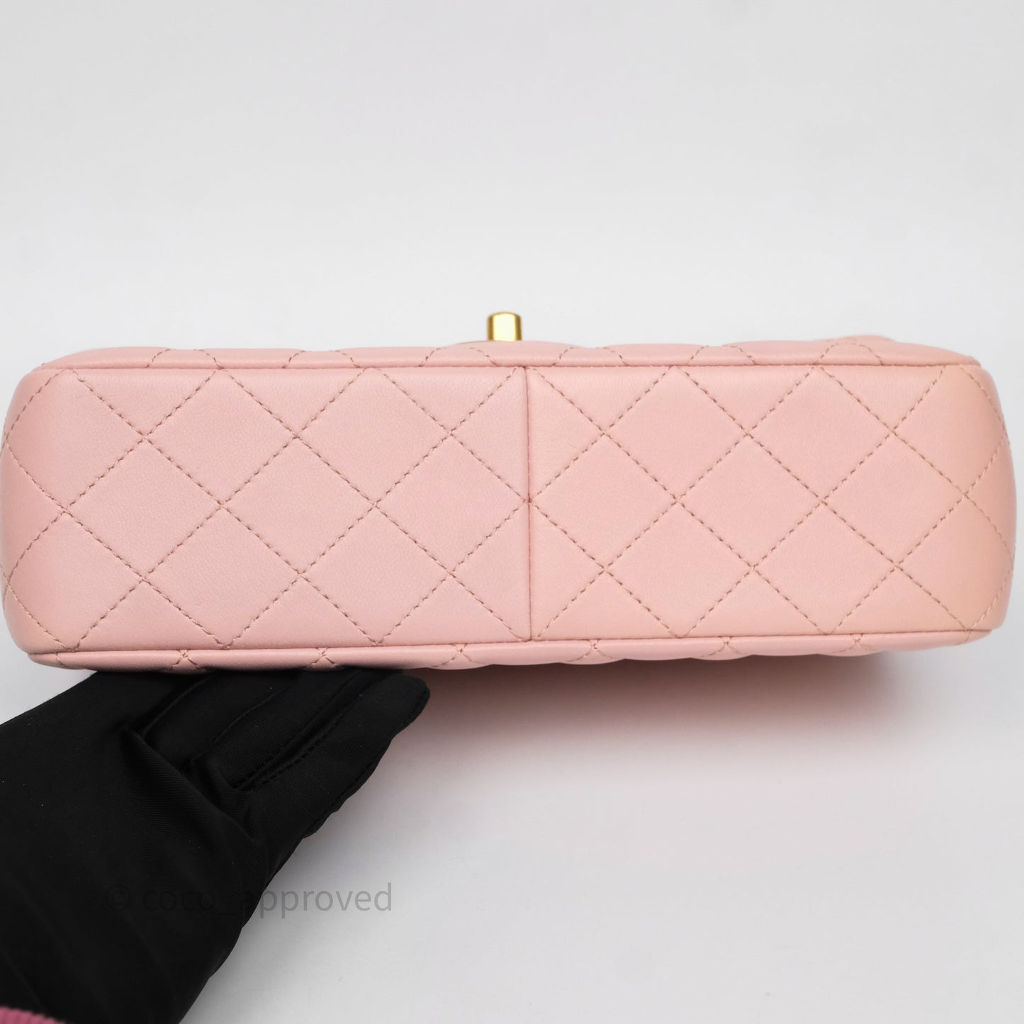 Chanel Quilted Flap Bag With Camellia Adjustable Lambskin Pink Aged Gold Hardware