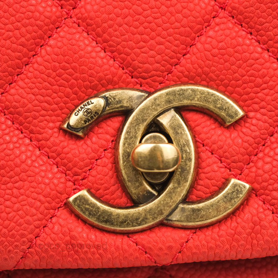 Chanel Country Chic Messenger Flap Bag Red Matte Caviar Ruthenium Hardware