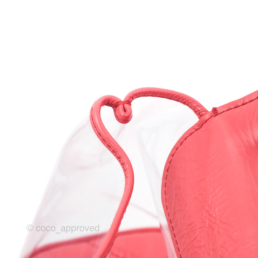 Chanel Aquarium PVC Coral Pink Crumpled Calfskin Silver Hardware