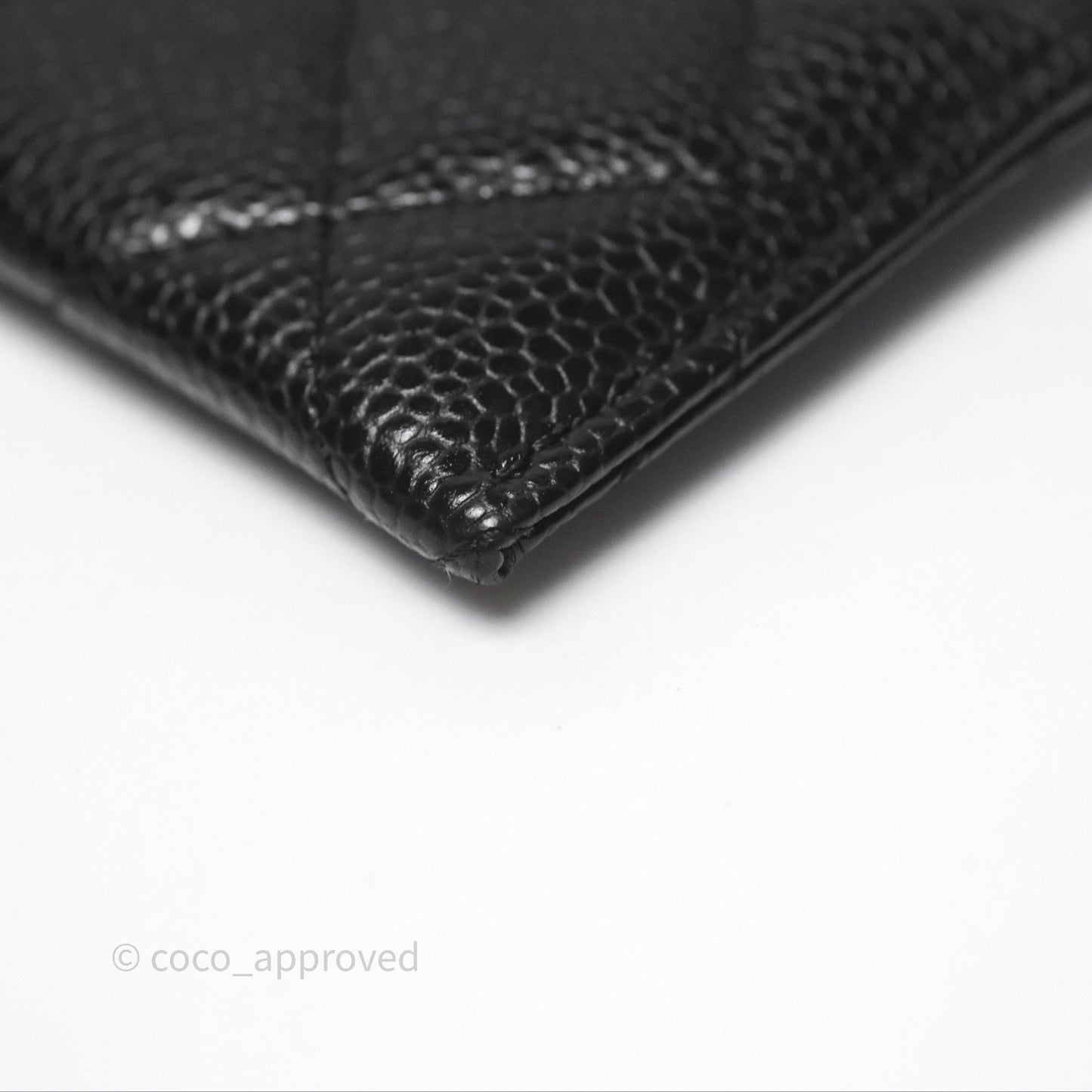 Chanel Classic Flat Card Holder Black Caviar Gold Hardware