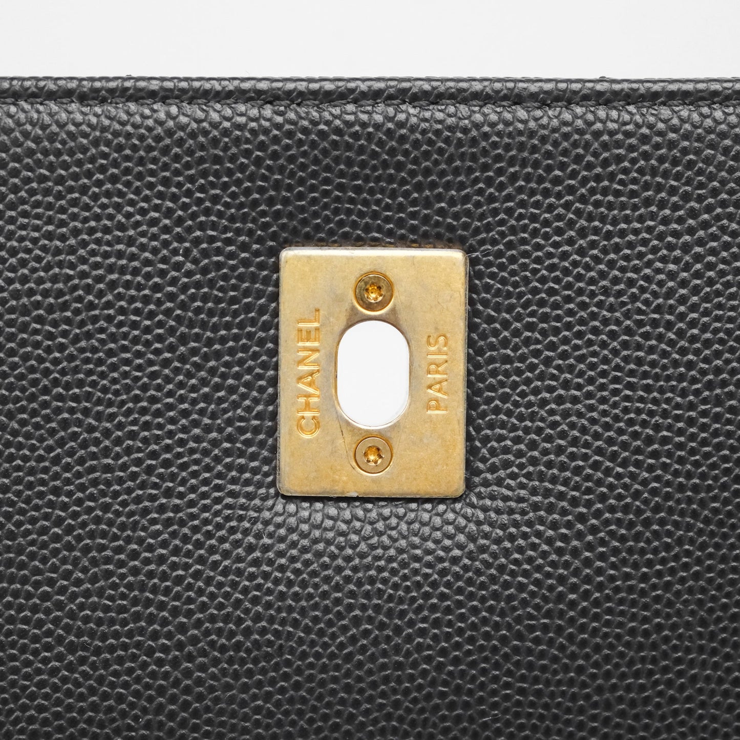 Chanel Medium Coco Handle Chevron Dark Grey Caviar Aged Gold Hardware