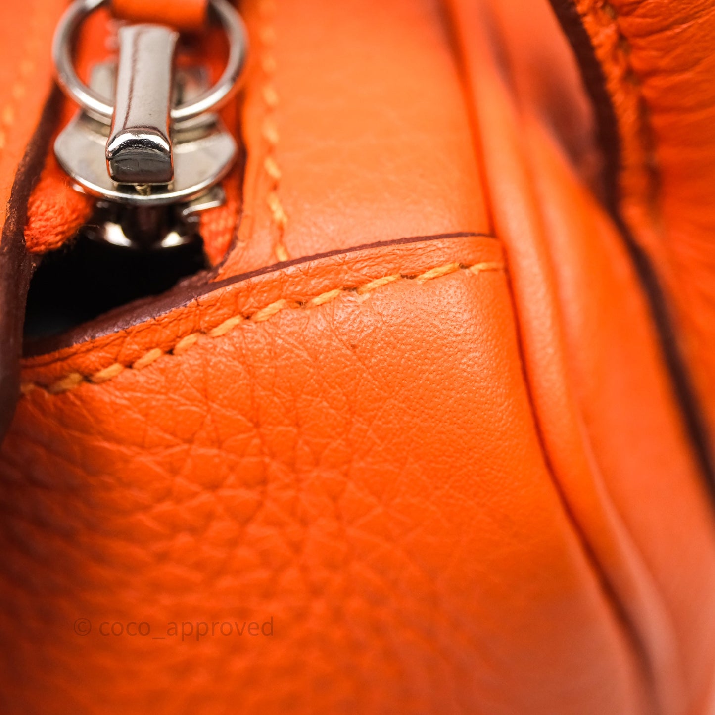 Hermès Lindy 30 Orange 93 Clemence Palladium Hardware