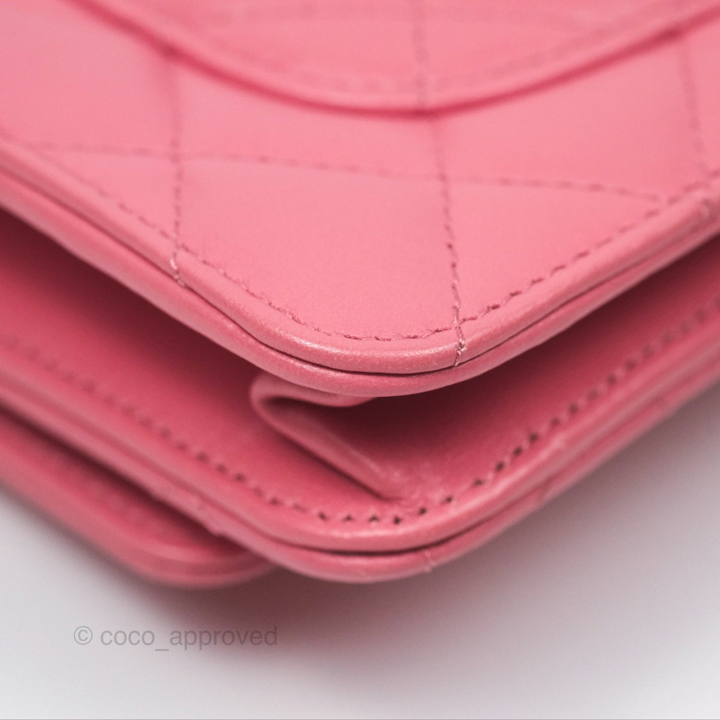 Chanel All Slide Wallet on Chain WOC Adjustable Chain Quilted Pink Lambskin