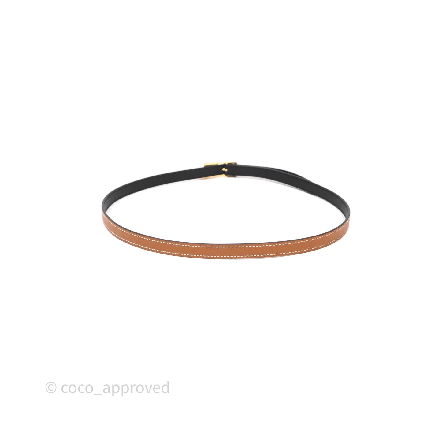 Hermès Lucky 15 Reversible Belt Noir/Gold