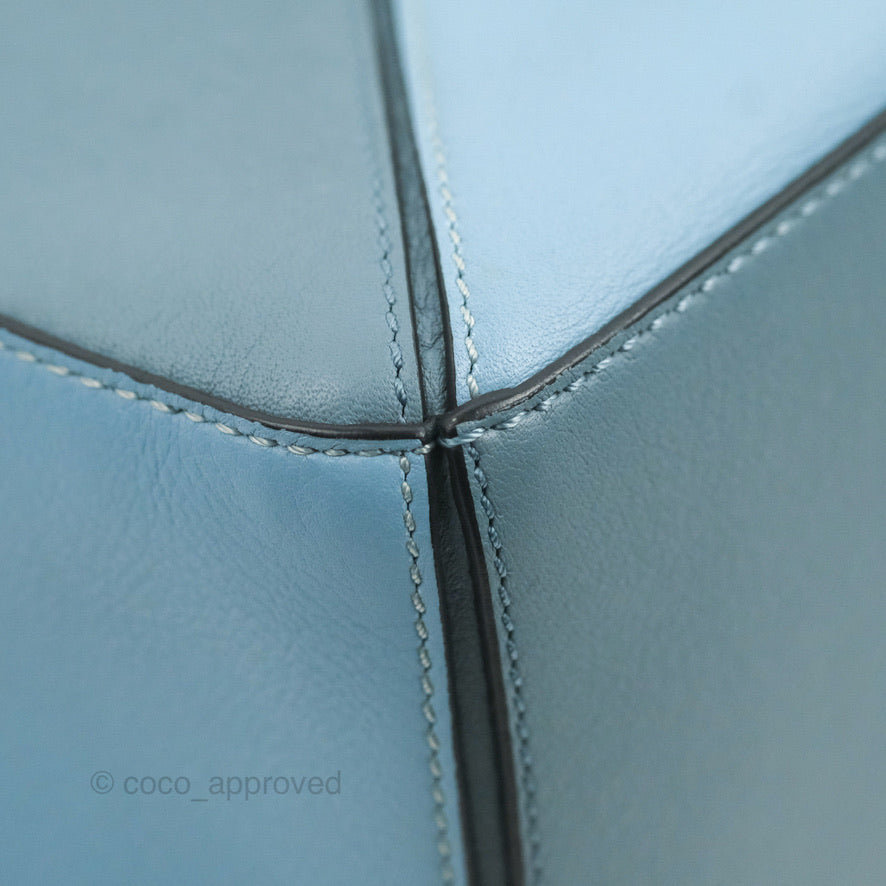 Loewe Small Puzzle Bag Blue Grained Calfskin