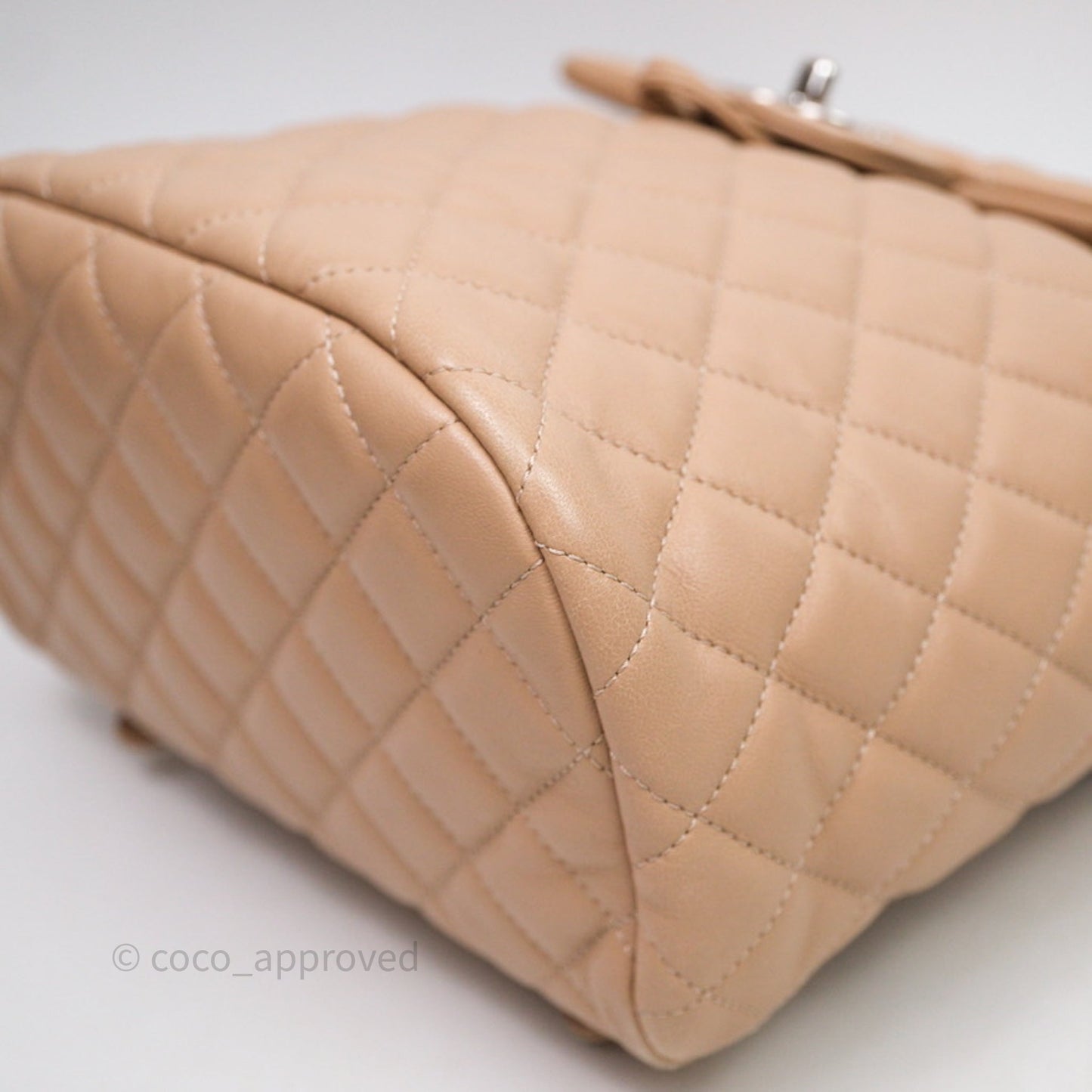 Chanel Quilted Small Urban Spirit Backpack Beige Lambskin Silver Hardware